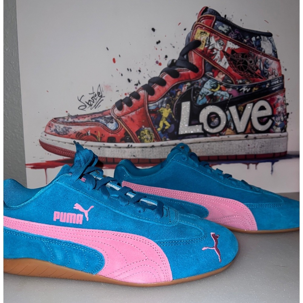 Puma Speedcat OG Sneakers Womens 9 Tropical Blue Poised Pink New Suede Low Top
